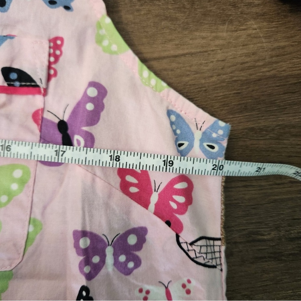 Nick & Nora Cute Sleeveless Cotton Top Pink Sock Monkey Butterflies L - Picture 5 of 5